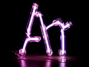 Argon Element Symbol discharge tube 80x80mm