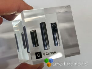 Acrylic Element cube - Glassy Carbon C - 50mm