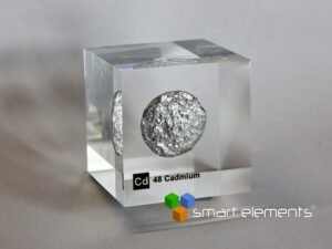 Acrylic Element cube - Cadmium Cd Ingot - 50mm