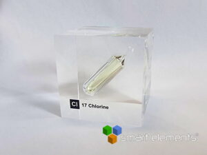 Acrylic Element cube - Chlorine (gas) Cl - 50mm