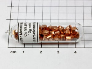 Pure copper granules 3mm- 99,99% purity under Argon 10 grams