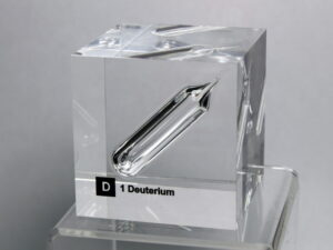 Acrylic Element cube - Deuterium D2- 50mm
