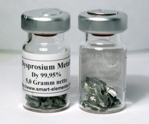 High purity Dysprosium Metal pieces 99,95% purity - 5 grams