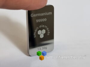 Mirror polished Germanium metal bullion bar - ingot 13.3 grams