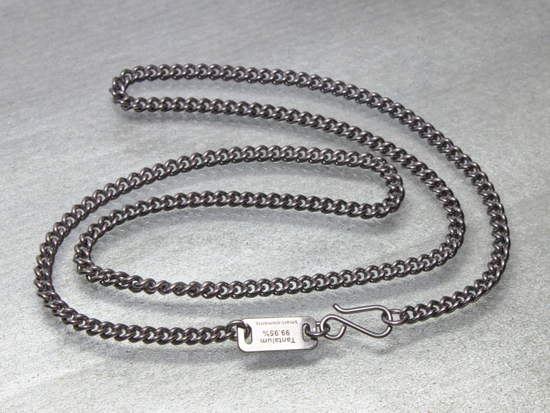 Tantalum curb chain, 45cm, polished - NEW