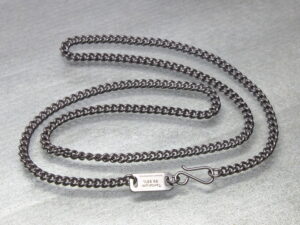 Solid Tantalum curb chain with laser engraved tag 50cm