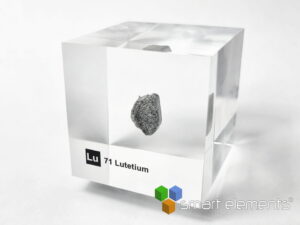 Acrylic Element cube - 5 grams Lutetium Lu - 50mm