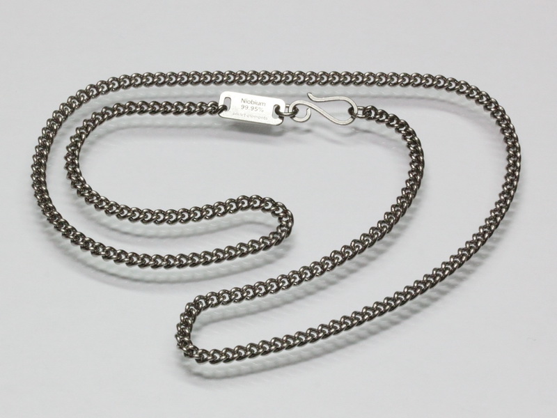 Niobium curb chain, 45cm, polished - NEW