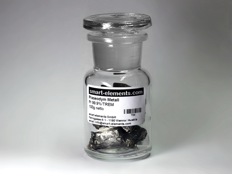 100g Praseodymium metal pieces 99,9% under argon!