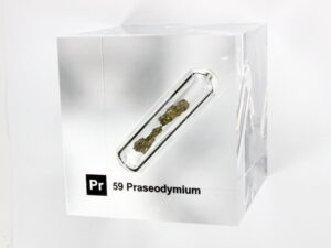 Acrylic Element cube - Praseodymium - 50mm