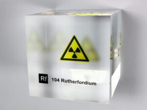 Acrylic Element cube - Rutherfordium Rf - 50mm