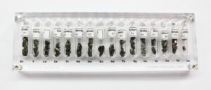 Complete high pure Rare Earth Set in acrylic showcase!