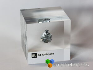 Acrylic Element cube - Antimony Sb - 50mm