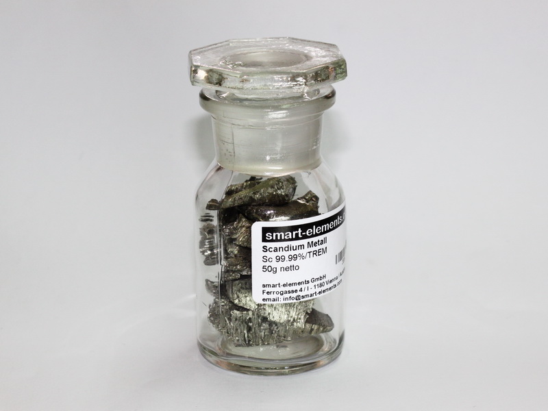 50g Scandium metal pieces 99,99% under argon!