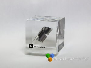 Acrylic Element cube - Tantalum Ta spiral- 50mm