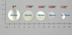 Tantalum metal discs ? 1/2 inch x 0.5mm - 99.95% - 10 pcs.