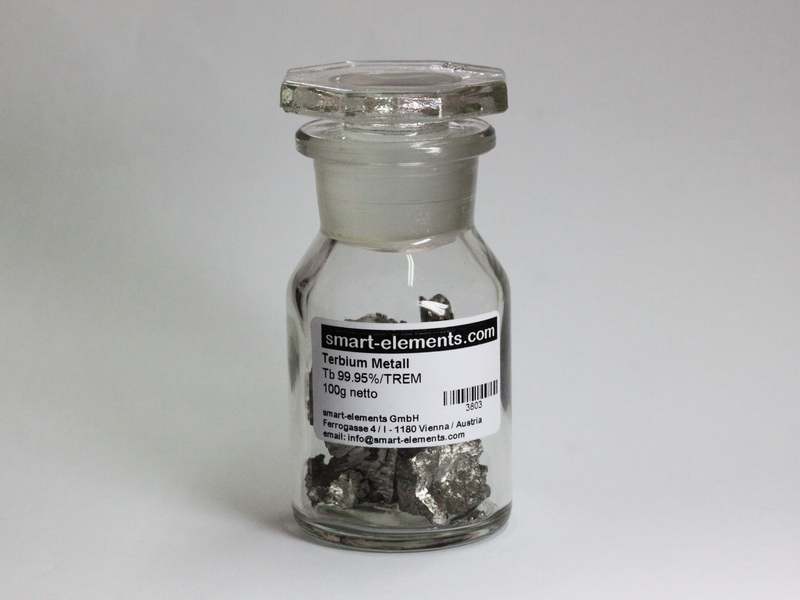 100g Terbium metal pieces 99,95% under argon!