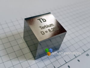 Big Terbium metal precision density cube 10 cm3 - 82.19g