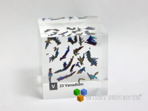 Acrylic Element cube - Vanadium V with oxide colors - 50mm