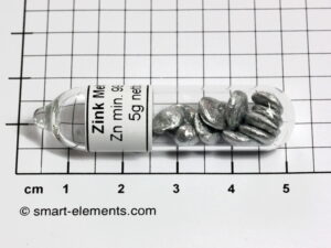5 grams zinc pellets >99.9% in ampoule under argon